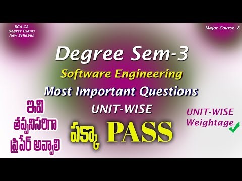Degree Semester 3 - Software Engineering most Important Questions How to PASS SE Exam Degree Exams