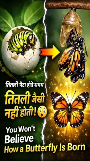 Tap Tap Tricks on Instagram: "You Won’t Believe How a Butterfly Is Born 🦋 | Metamorphosis A butterfly is not born as a butterfly 😲 From a tiny egg to a crawling caterpillar, and finally a beautiful butterfly 🦋 Nature’s most unbelievable transformation — watch till the end! ✨ #ButterflyTransformation #NatureReels #ScienceReels #AmazingNature #ViralReels"