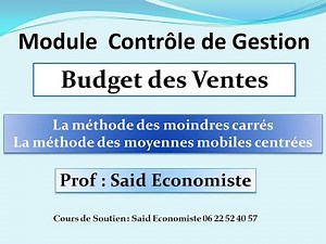 Contrôle de Gestion S6 partie 2 : Budget des ventes