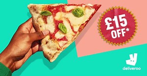 Use the code DELIVEROO15 and get £15 off* across your first three orders. 🍕🍔🌮 *£5 off your first three orders. Minimum order value £10. Subject to availability. Valid between 16/9-21/10. | Deliveroo