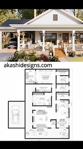 This is what cosy living looks like 🏡✨ • Charming cottage-style design • 1,614.16 sq. ft. of heated living space • Spacious covered porch made for slow mornings & cosy evenings ☕🌿 • Timeless exterior with warm, inviting details ❤️ Like if you love cosy homes 💬 Comment YES if this feels like home 🔁 Share with someone who’d love this | Akashi Designs