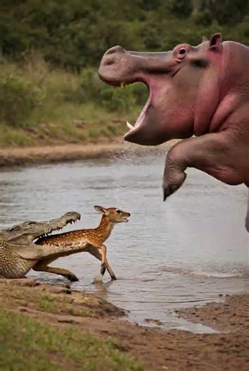 Hippo Attacks Crocodile… Watch Till The End!