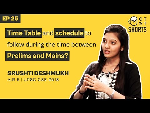 UPSC Time Table & Schedule To Follow During The Time Between Prelims & Mains - IAS Srushti Deshmukh