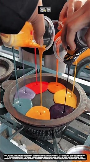 Multi Batter Pouring worktool to create layered patterns and improve cooking efficiency #worktool