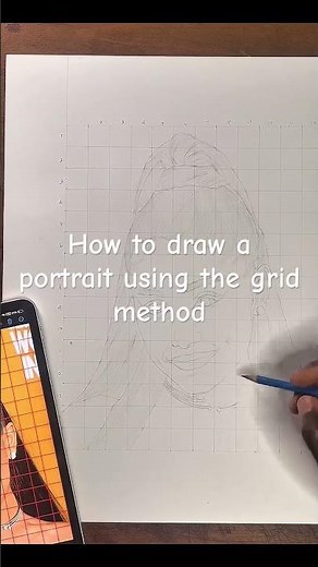 How to draw a portrait using the grid method. #artist #drawwithme #portrait