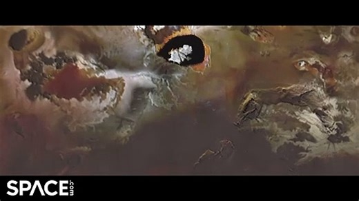 Animation From Spacecraft Data:   Fly Over A Mountain And Lava Lake On Jupiter's Moon Lo