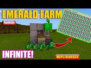 Easy INFINITE Emerald Farm Tutorial for Minecraft Pocket Edition/Bedrock Edition (Hindi)