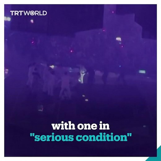 Suspended video screen falls on dancers at concert