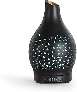 MAXWINER Essential Oil Diffuser Metal Aromatherapy Diffuser, Ultrasonic Cool Mist, Auto Shut-Off, Timer Setting, 7 Colors LED Lights, Home, Office, Spa, Yoga 120ml