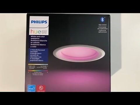 Philips Hue Potlight Downlight 4 Inch RGBW Zigbee 3.0 Bluetooth Unboxing Review