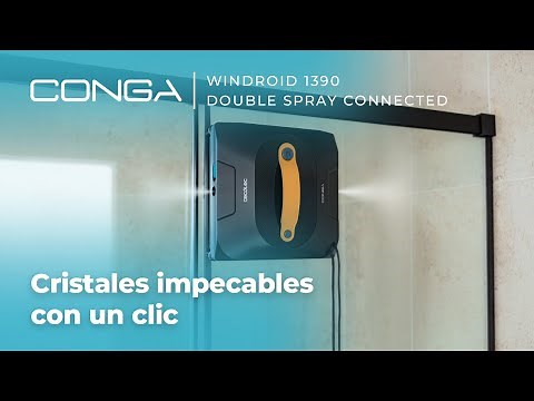 Conga Windroid 1390 Double Spray Connected Robot limpiacristales 3 en 1: pulveriza, limpia y seca.