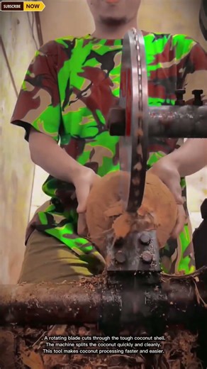 Sharp & Efficient Coconut Cutting Machine for Fast Shell Splitting and Coconut Processing Workshops