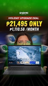 READY TO CONQUER YOUR DEADLINES BEFORE YEAR ENDS? ⏳ Check out this Lenovo IdeaPad 1 15AMN7 productivity laptop for as low as P1,***/month via BPI/Chinabank/HSBC installment! Mas mura ito ng 20% compare sa mall-prices! Meron din kaming other installment options! Message us now for details! #EasyPC #Lenovo #RyzenPower #ProductivityLaptop #ChrsitmasDeals Disclaimer: Installment prices are indicative and may vary depending on the partner financial institution's interest rates, approval conditions, a
