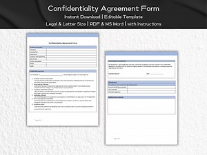 Confidentiality Agreement Form Editable and Printable Template | HR Templates Form | Human Resource | HR Professionals - Etsy