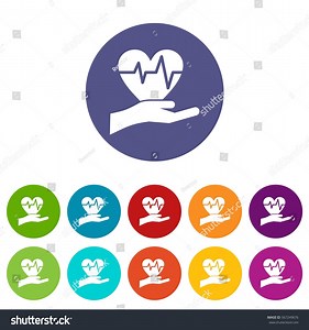 Hand Holding Heart Ecg Line Set Stock Vector (Royalty Free) 567249676 | Shutterstock