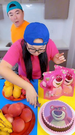 250K views · 4.6K reactions | Lotso cake vs strawberry ice cream challenge! #lotso #funny by Ethan Funny Family | Ethan Funny Family | Facebook
