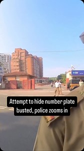 Attempt to hide number plate busted as police zoom in and catch the culprit in seconds. #CaughtOnCamera #PolicePower #LicensePlateFail | IndiaToday NE