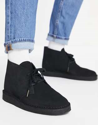 Clarks Originals Desert coal boots in black suede | ASOS