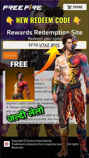 😍 FREE FIRE REDEEM CODE | FF REDEEM CODE TODAY | FREE REDEEM CODE APP | REDEEM CODE FREE FIRE PT-20