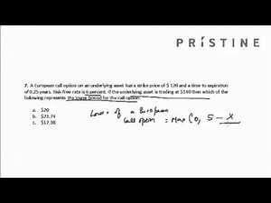 CFA Tutorial: Derivatives (Calculating Lower Bound for a Call Option)