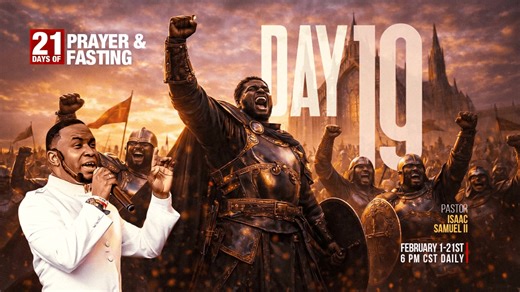 Day 19| 21 Days of Prayer & Fasting | Pastor Isaac Samuel II Welcome, everyone, to our live stream! We are so excited to have each one of you joining us today. Take a moment to like and share this broadcast and be a blessing to someone. God bless you This program will take place online from February 1st-21st every night at 6 pm CST DOWNLOAD OUR APP: CHECK IT CHURCH MINISTRIES Available on Play Store and App Store CHURCH ANNOUNCEMENTS • Super Sunday Service – Sundays @10AM CST • Prophetic Healing