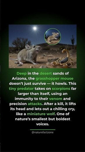 This tiny mouse howls after killing scorpions. The grasshopper mouse is immune to sco...