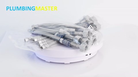 (6pcs 12 inch) PLUMBINGMASTER Toilet Water Supply Line,3/8" Comp x 7/8" BC Braided Stainless Steel Toilet Supply Line,Toilet Connector Hose with Anti-Leaking Brass Nut