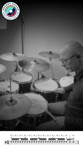 32nd Note Drum Fill with Cymbal & Bass Drum Accents | Practice Idea
