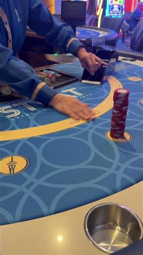 Stack of Red Chips On One Blackjack Hand at the STRAT! #blackjack