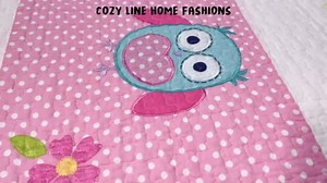 Cozy Line Home Fashions Cute Owl Pink Blue Green Embroidery 100% Cotton Reversible Girl Bedding Quilt Set, Coverlet, Bedspreads (Pink Owl, Queen - 3 Piece)