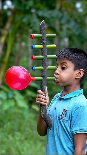 Creative Five Colourful Balloons & Bamboo Popping Art #crafts