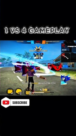 1 VS 4 CLUTCH GAMEPLAY 😱 Impossible Win! #freefire #rajxcvz #gaming