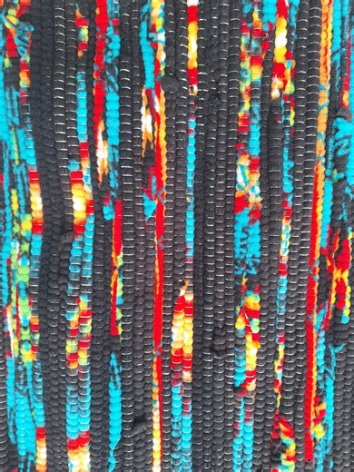 Handwoven Fleece Southwest Rag Rug: Black Turquoise Rustic Farmhouse Decor (30 X 19) - Etsy