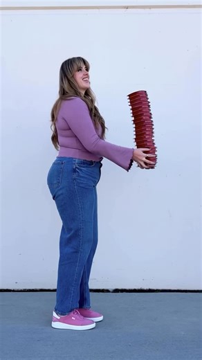 Kizik | Hands-Free Shoes on Instagram: "Testing to see if my shoes are really hands-free: Valentine’s edition 🍫💝 Sophia’s first win! What should we make Sophia stack next??"