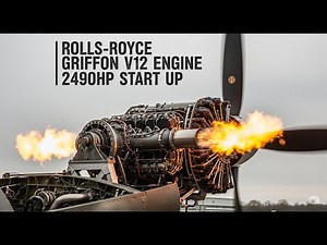 Rolls-Royce Griffon V12 Engine 2490Hp Start up
