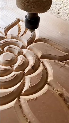 “Unbelievable 3D Rose Carving! 😱 CNC Router Creates Perfect Wood Art 🌹✨ #CNC #Shorts”