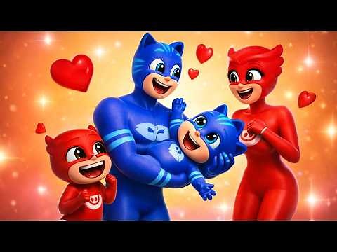 Heartfelt Family Moment with Catboy, Owlette & Baby Hero | PJ Masks Animation