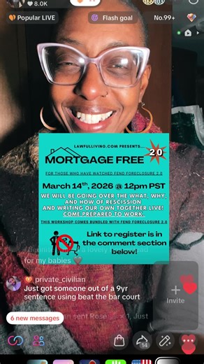 There’s still time to enroll for class on mortgage rescission. Those already enrolled in the mortgagefree 2.0 and AllAcess members get FREE access but new folks can enroll today on our website. Affiliates will link in the comments, friends in law!