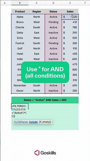 How to Use Excel FILTER with Multiple Criteria