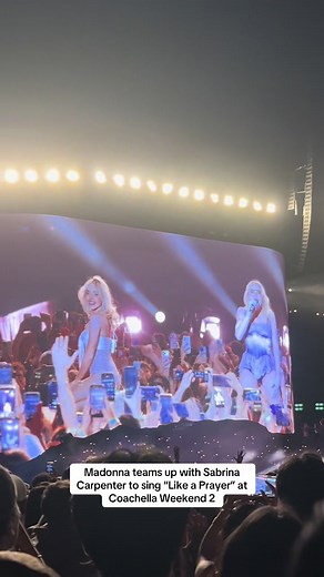 #Madonna teams up with #SabrinaCarpenter to sing “Like a Prayer” at Coachella Weekend 2