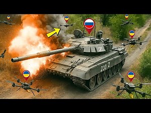 No Escape: Ukrainian FPV Drones Destroy Russian Tank on Open Field