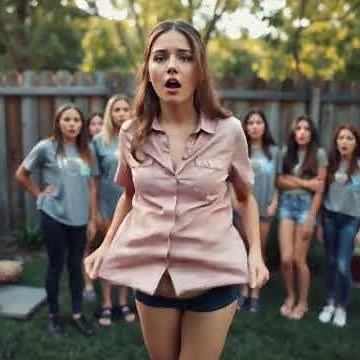 College girl big belly expansion at the park