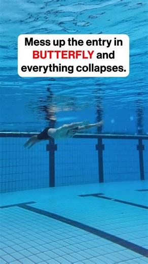 Andrii Khloptsov | Swim Coach on Instagram: "In butterfly, there’s no room for error. If the entry is wrong, the catch gets weak. If the catch is weak, you won’t lift your body and without lift, propulsion disappears. ✅ How to enter correctly During recovery, keep your thumbs down. Enter the water with your thumb or index finger first. 🧠 Many elite swimmers, including Michael Phelps, entered butterfly with thumbs slightly down. Not as a style choice, but because it sets the elbow high and makes