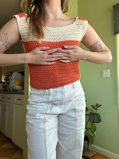 Handmade Crochet off Shoulder Tank Top - Etsy