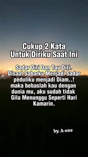 Sadar Diri & Tau Diri: Dua Kata Penuh Makna