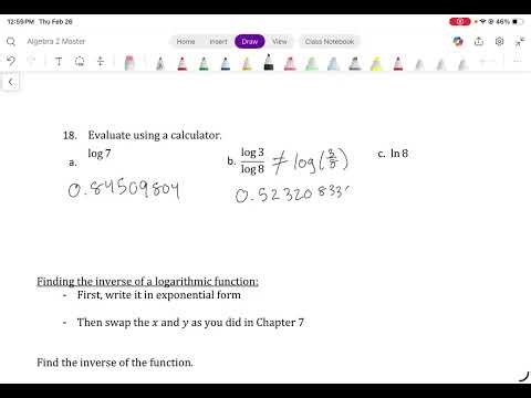 Chapter 8 Evaluating Logs With a Calculator