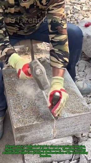 Stone Cutting with Hand Saw! Manual Stone Processing Practical Demo #StoneWorking #ManualTools