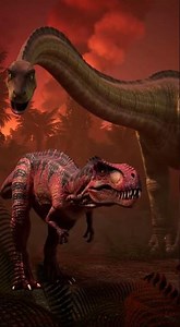 Mapusaurus vs a forest fire in a Prehistoric World