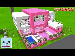 BIG Modern PINK HOUSE with POOL Kawaii World - TUTORIAL