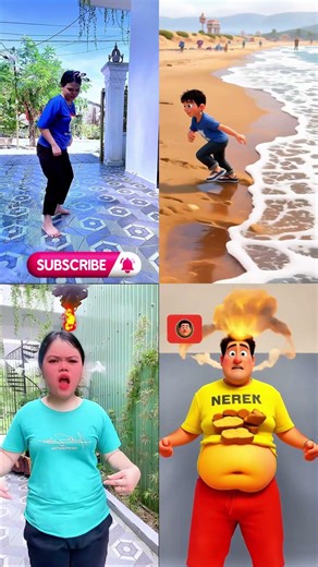 Funny Beach Run Mimic & Exploding Head Reaction 🏃🌊🤯